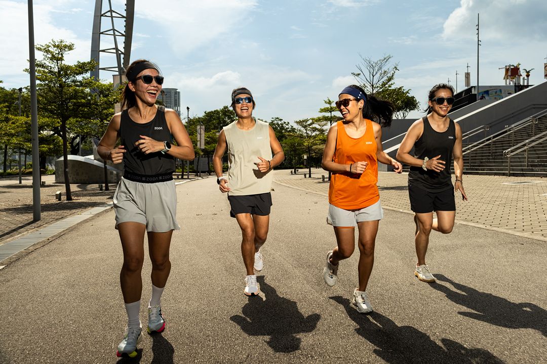 Zoda.sg Pulse collection happy man and women walking outside the stadium in singapore