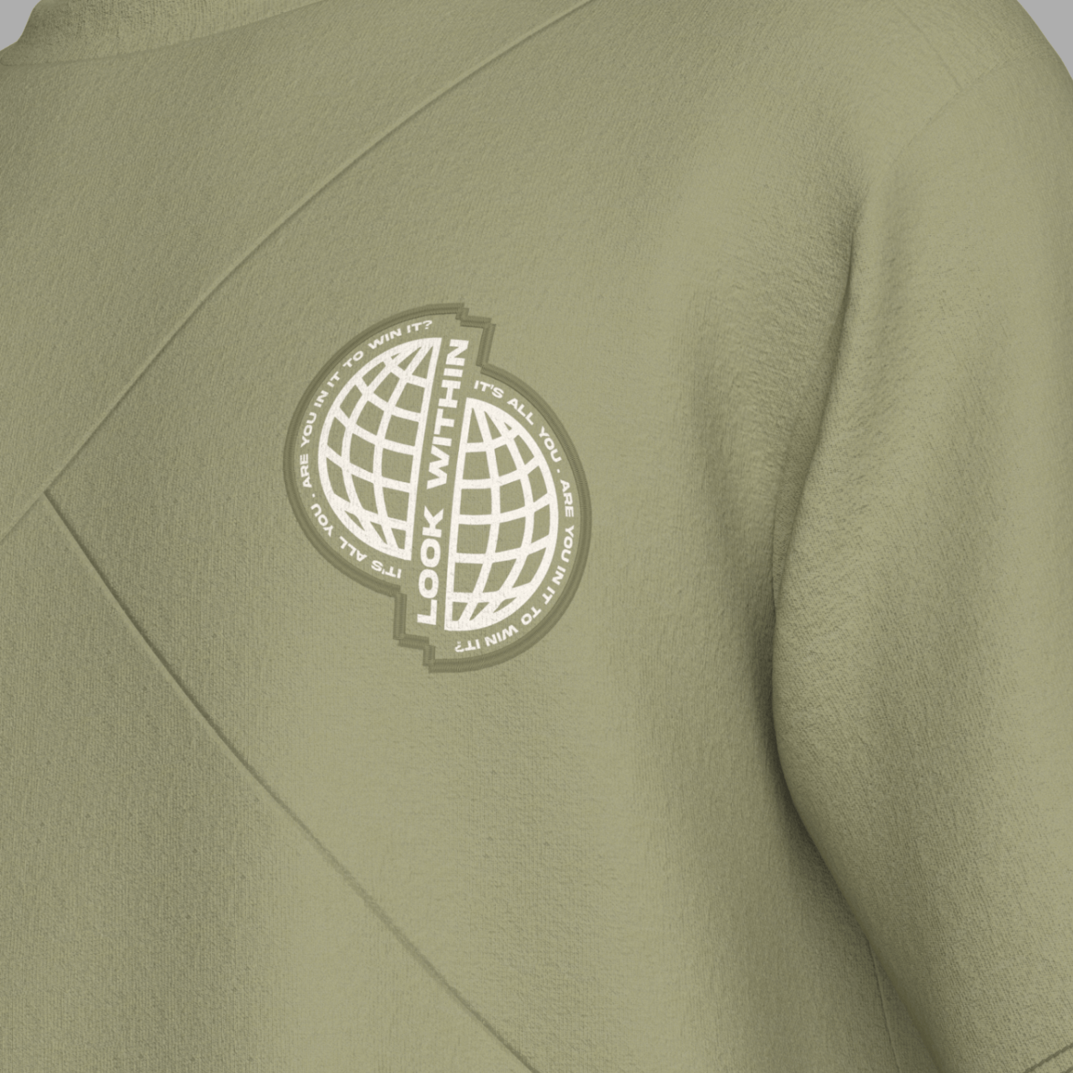 Green sweatshirt with a logo on the chest zoda.sg
