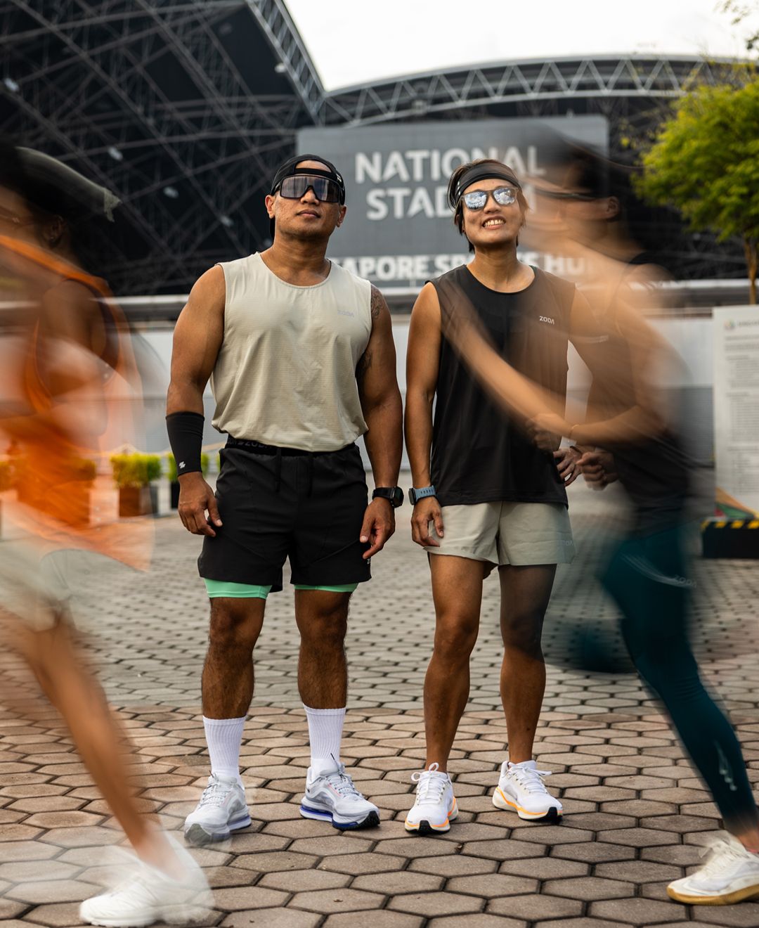 Athlete training in an urban tropical setting